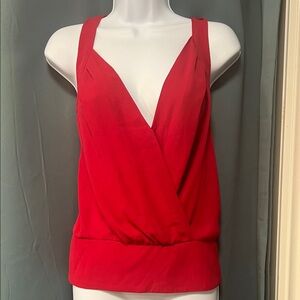 Bebe Red V-Neck Tank Top